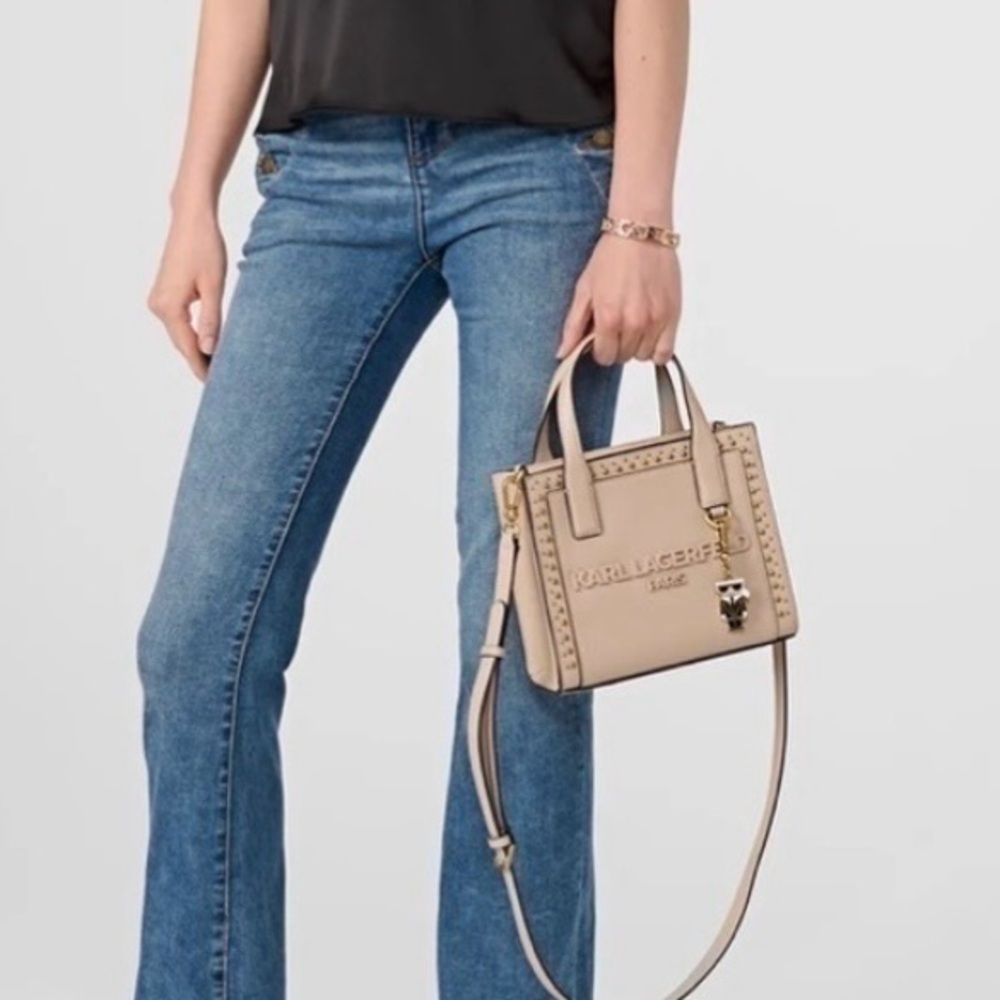 KARL LAGERFELD PARIS BLUSH PINK NOVEAU SMALL CROSSBODY SATCHEL NWOT
